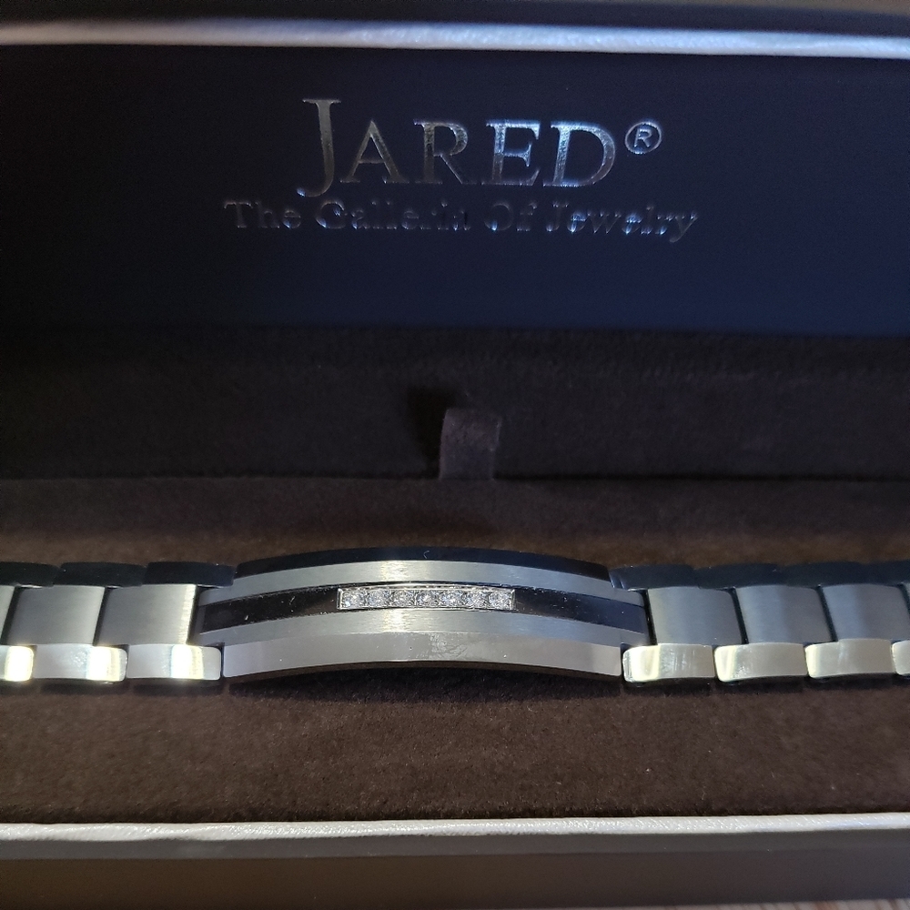 Diamond, Tungsten Carbide, S S Men's Bracelet